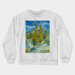 Two Poplars in the Alpilles near Saint-Remy by Vincent Van Gogh Crewneck Sweatshirt